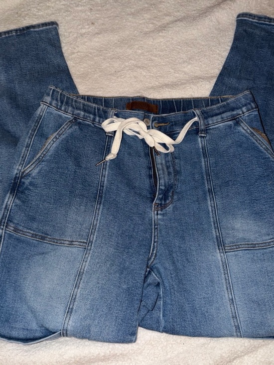 Judy Blue Denim - Judy Blue Medium Blue Drawstring Waist Ankle Cropped Jeans